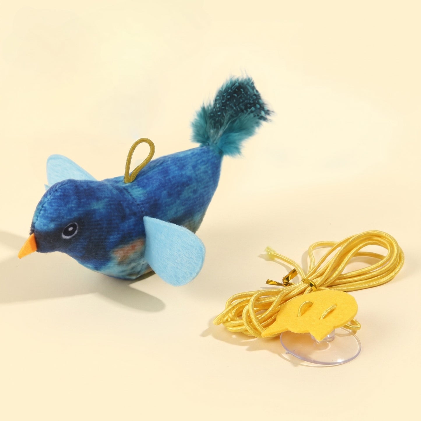 Chirping Feather Bird Cat Toys, var blue 1