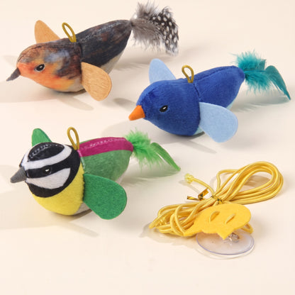 Chirping Feather Bird Cat Toys, var mixed 3