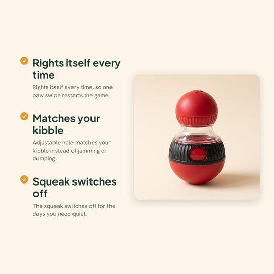 Wobbling Treat Dispenser Cat Toy, key benefits