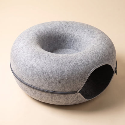 Felt Donut Cat Tunnel Bed