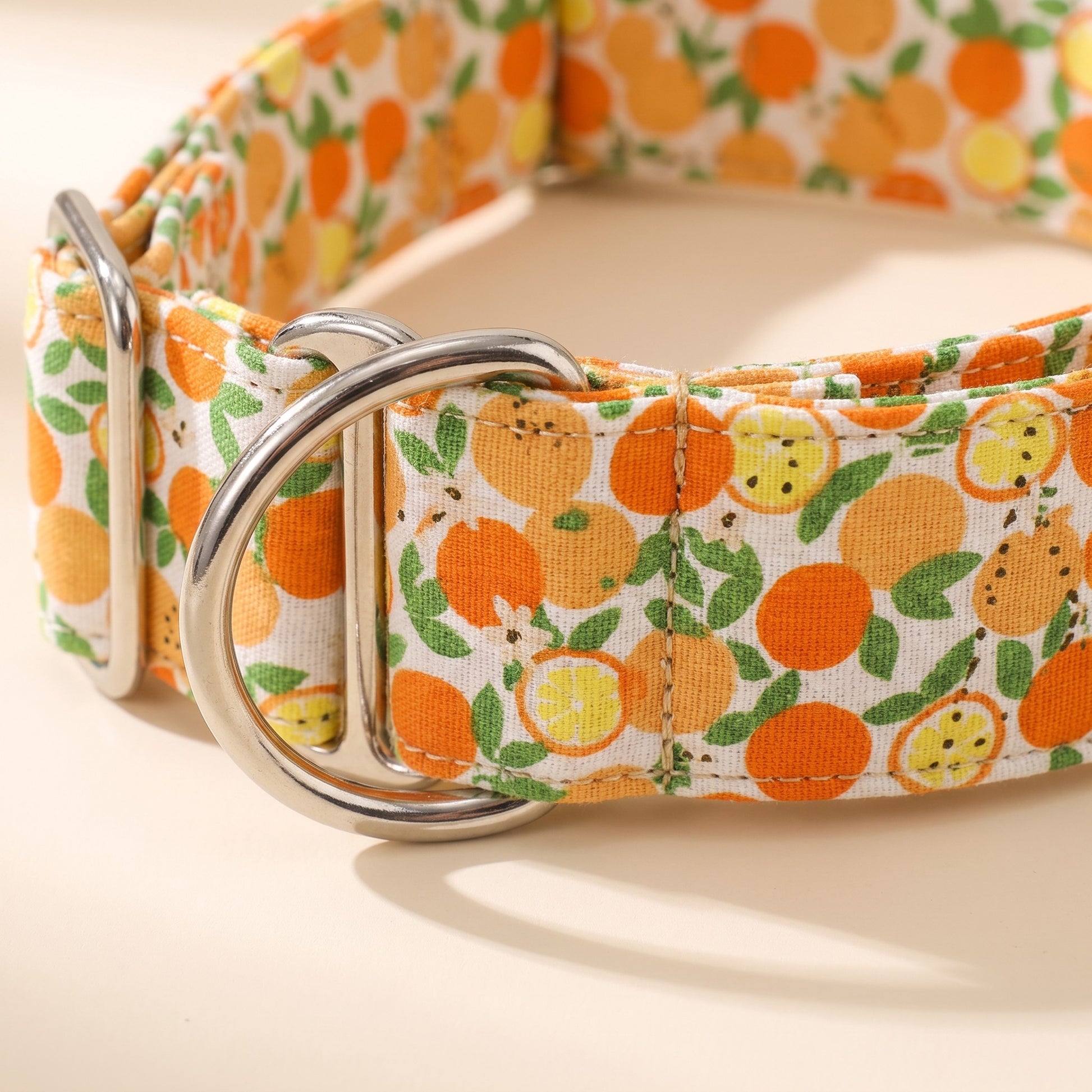 Patterned Cotton Martingale Collar, close-up detail