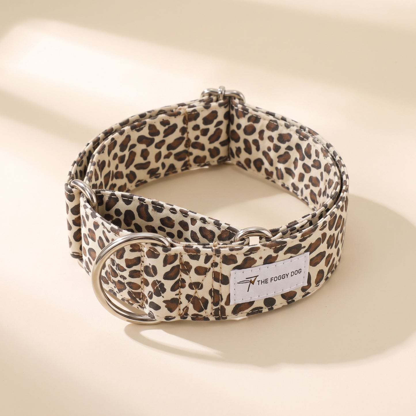 Patterned Cotton Martingale Collar - brown-leopard