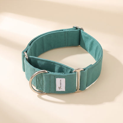 Patterned Cotton Martingale Collar - green