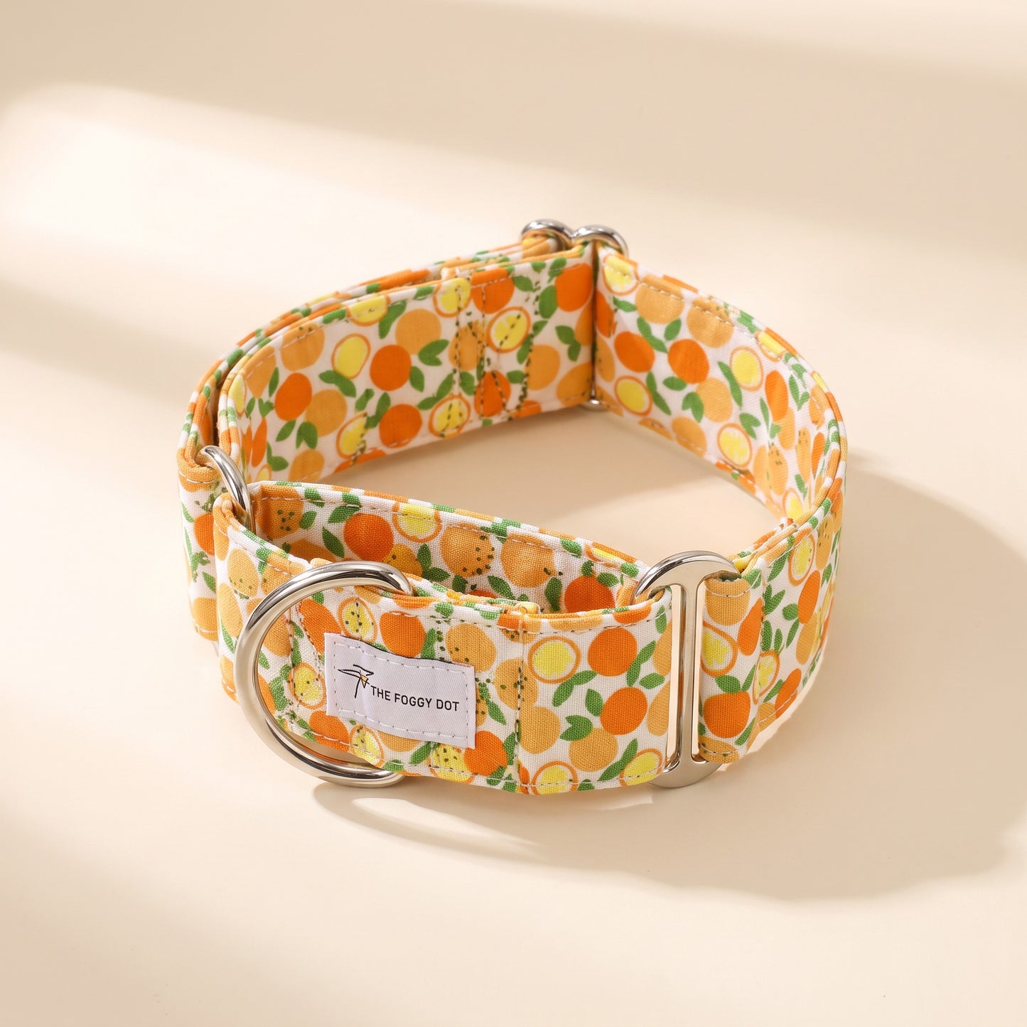 Patterned Cotton Martingale Collar - yellow-fruit