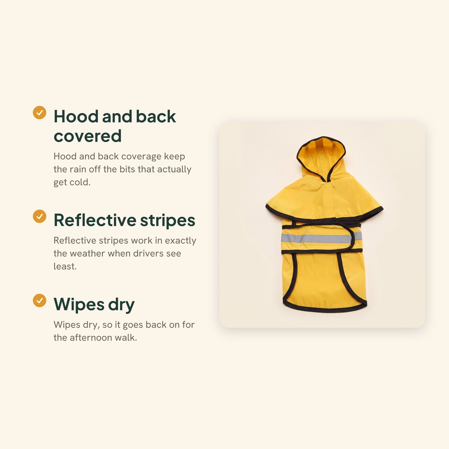 Hooded Waterproof Dog Raincoat, key benefits