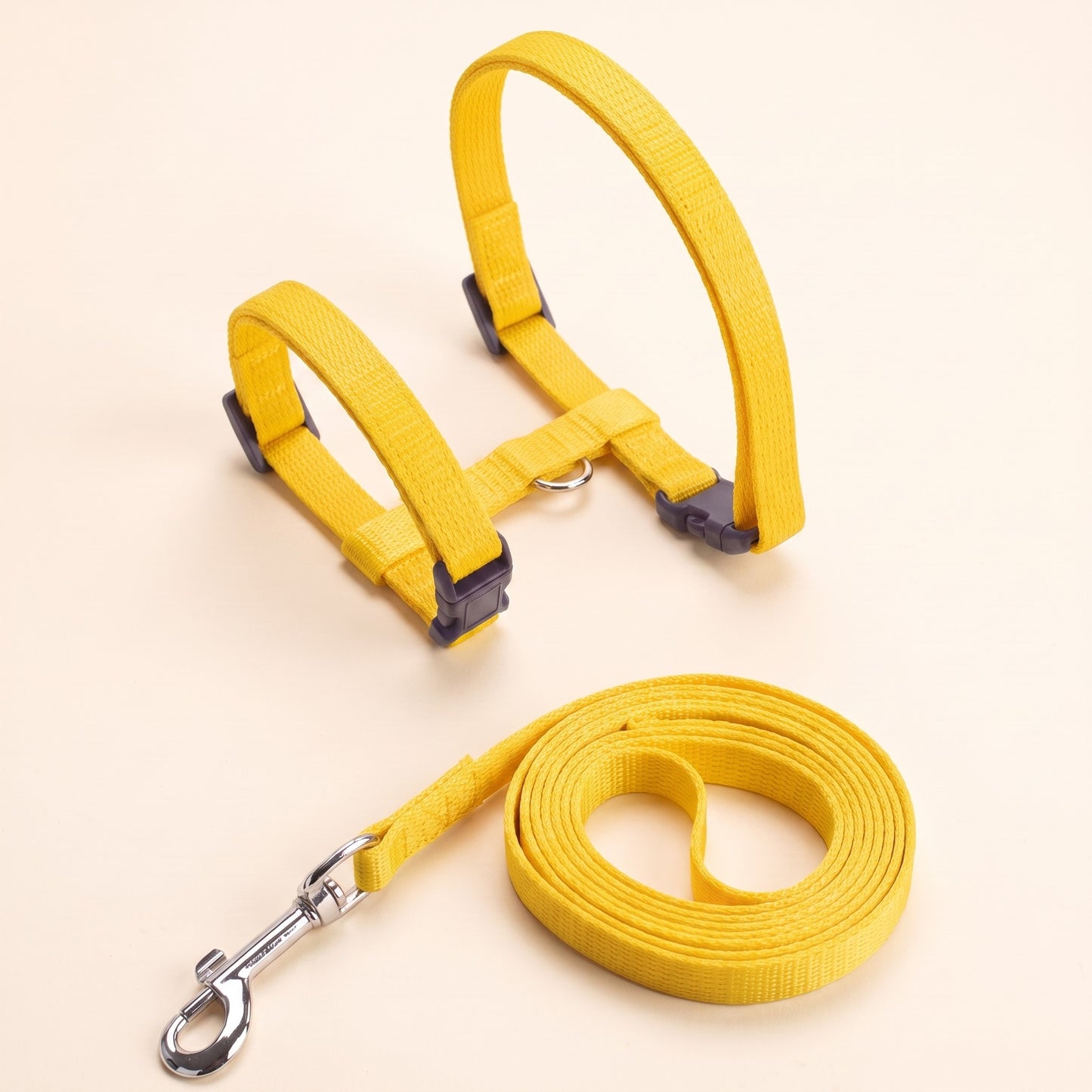 Adjustable Cat Halter Harness and Leash - yellow
