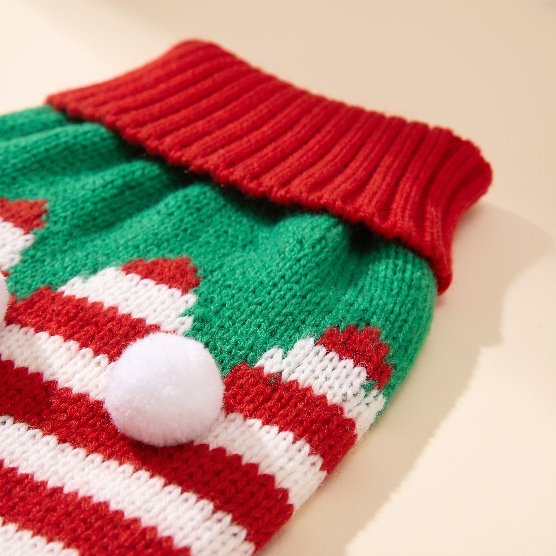 Knitted Christmas Jumper for Dogs and Cats, close-up detail