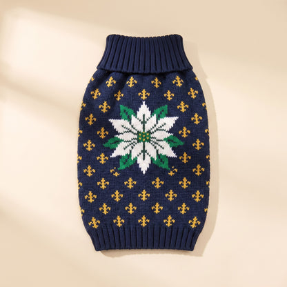 Knitted Christmas Jumper for Dogs and Cats in Navy Blue