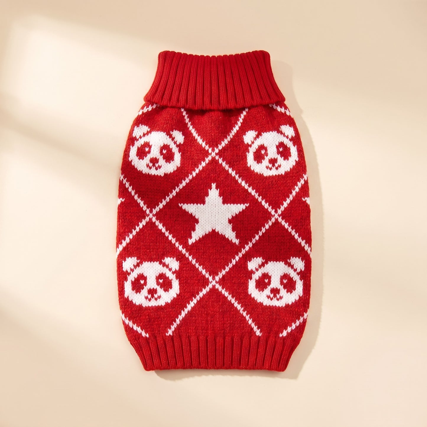 Knitted Christmas Jumper for Dogs and Cats in Red Panda