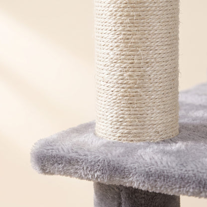 Large Multi-Level Cat Tree with Hammock, close-up detail