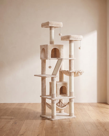Multi-Level Cat Tree with Hammock, Beige