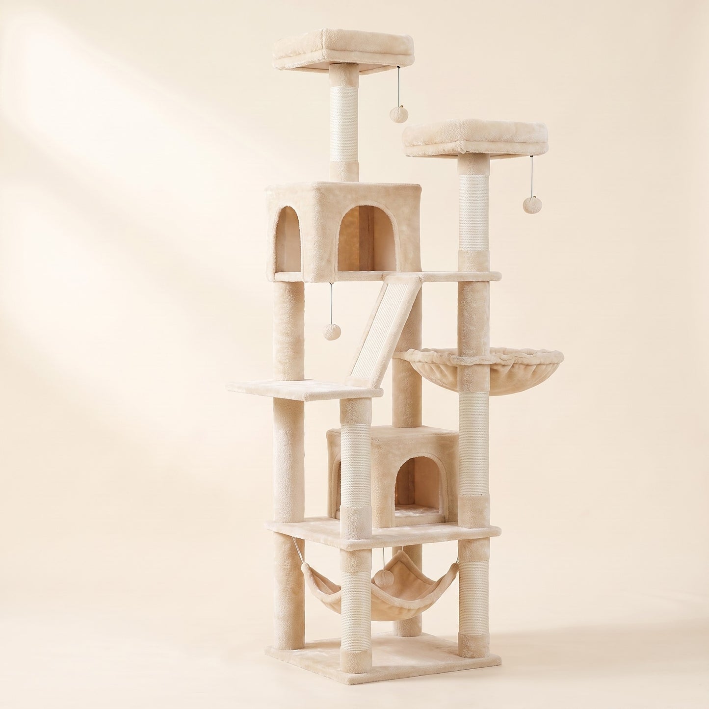 Large Multi-Level Cat Tree with Hammock in K02-yellow