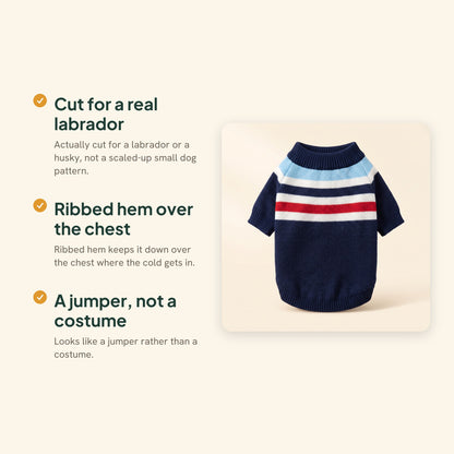 Striped Knit Jumper for Large Dogs, key benefits