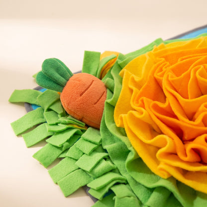 Large Snuffle Mat with Squeaky Carrots, close-up detail