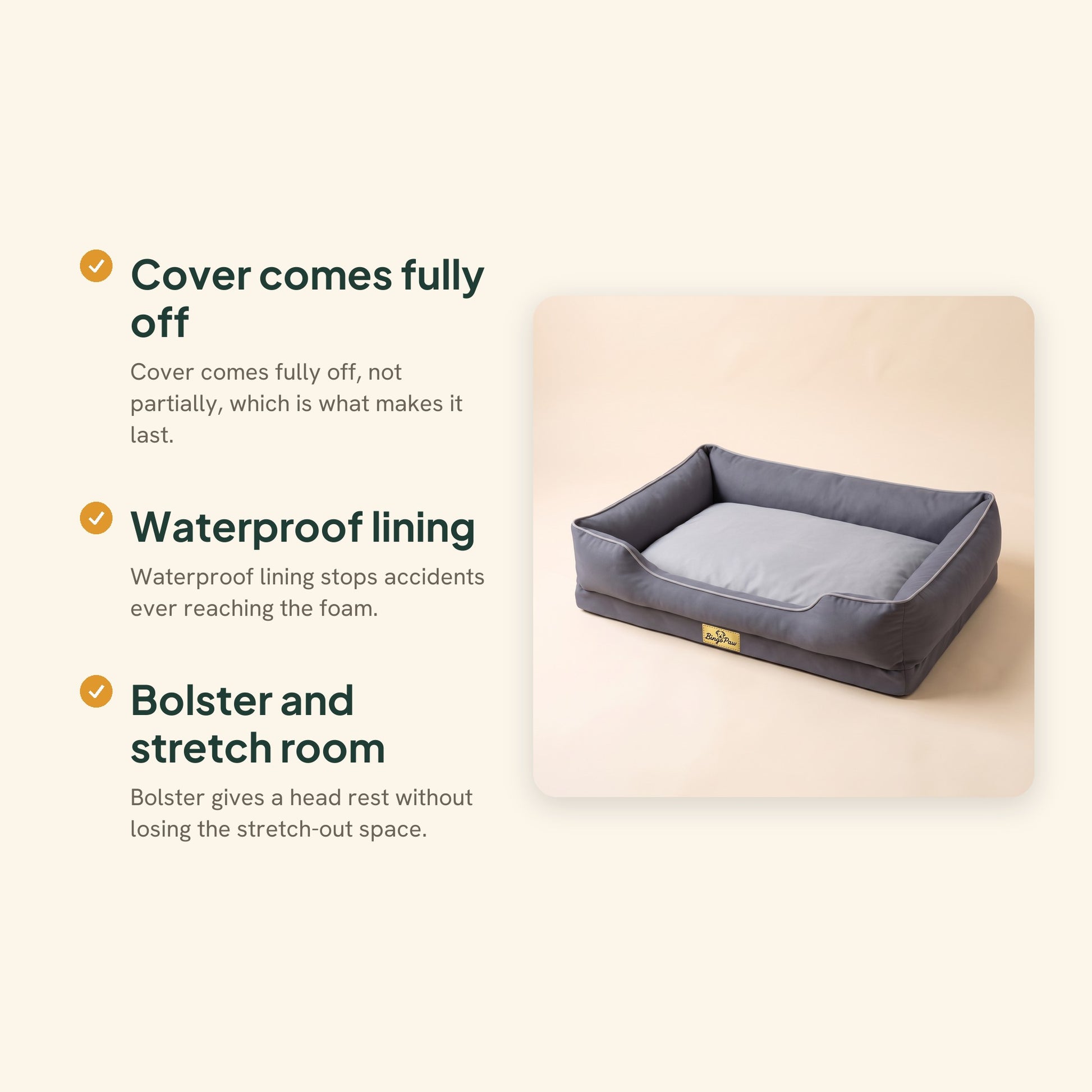Rectangular Orthopedic Bolster Bed, key benefits