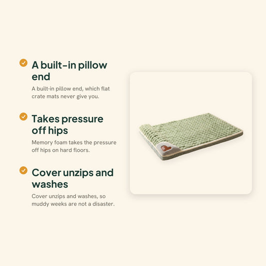 Memory Foam Mat with Pillow End, key benefits