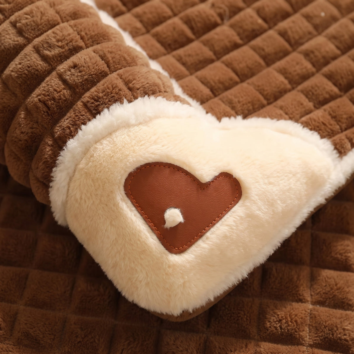 Memory Foam Mat with Pillow End, Coffee, close-up detail