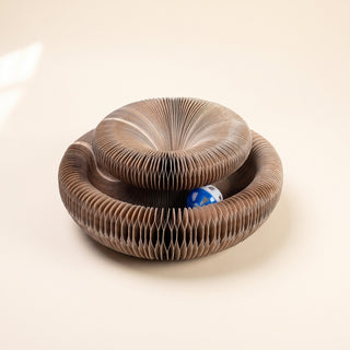 Folding Cardboard Cat Scratcher with Ball Track