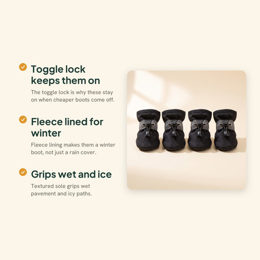 Waterproof Anti-Slip Dog Boots, Set of 4, key benefits