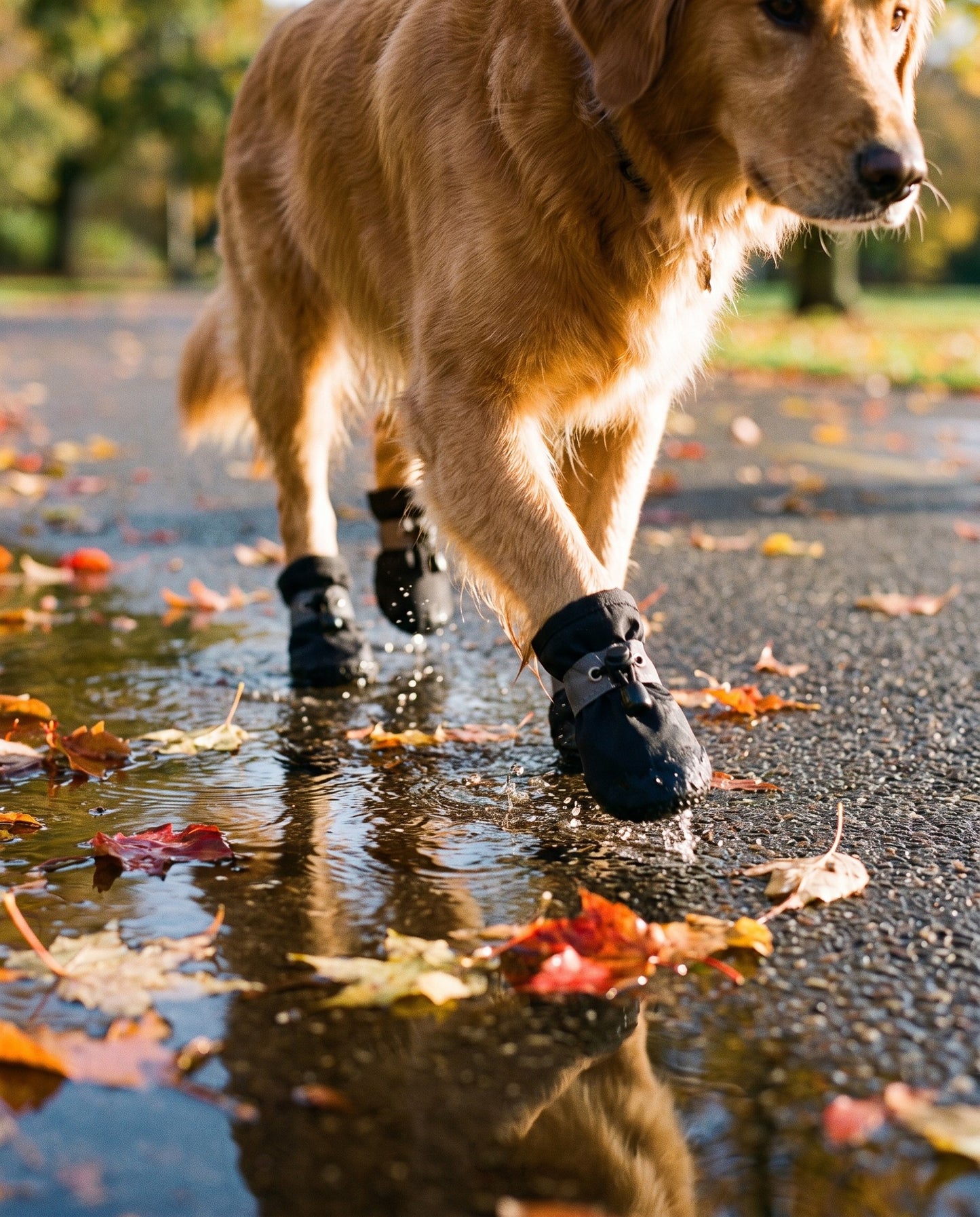 Waterproof Anti-Slip Dog Boots, Set of 4, in use at home