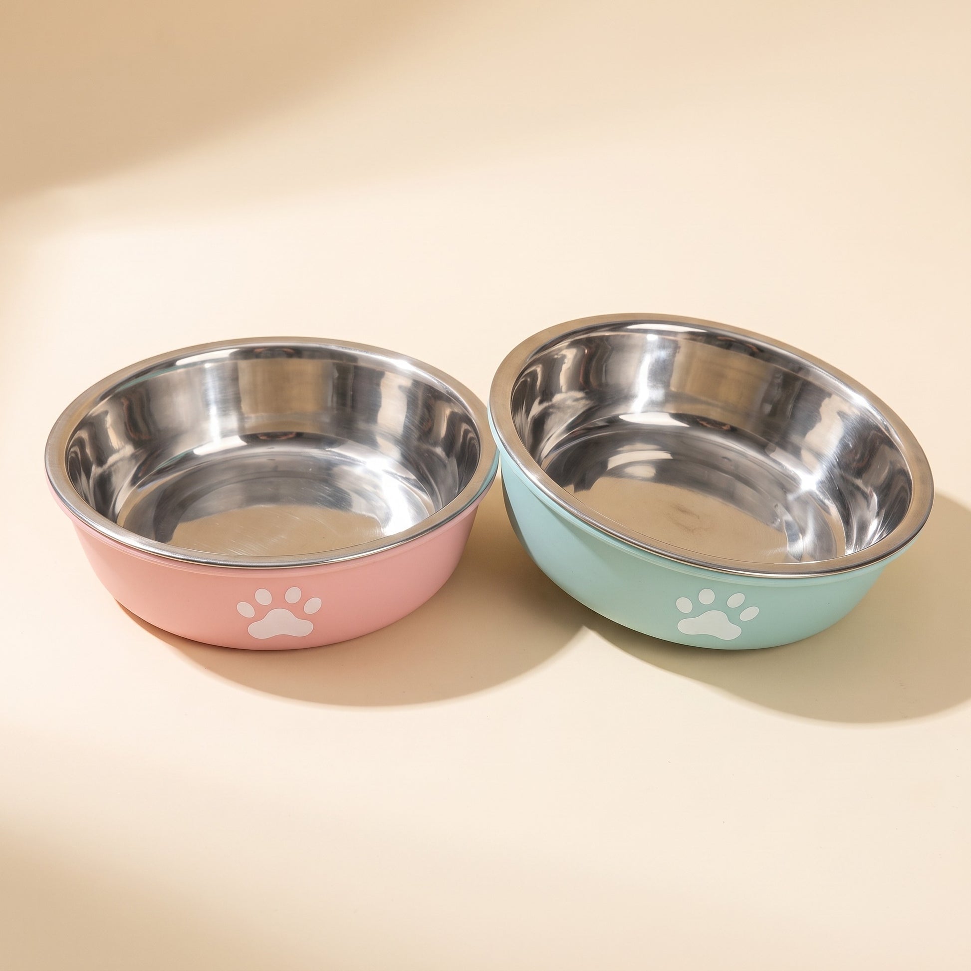 Stainless Steel Paw Print Bowl, Non-Slip