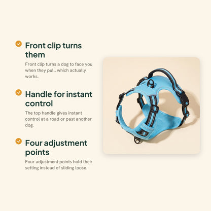 No-Pull Dog Harness with Control Handle, key benefits