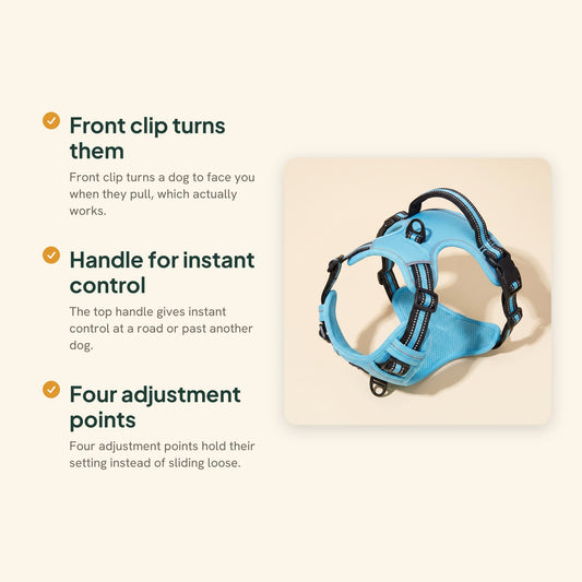 No-Pull Dog Harness with Control Handle, key benefits