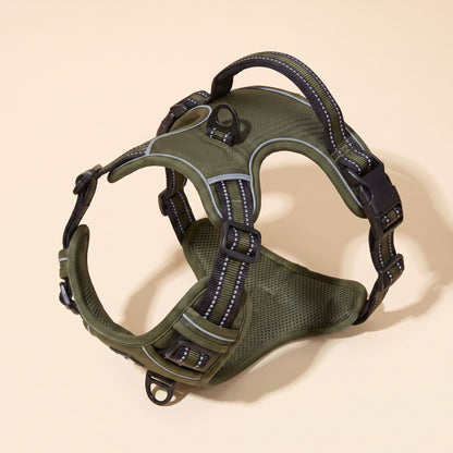 No-Pull Dog Harness with Control Handle - army-green