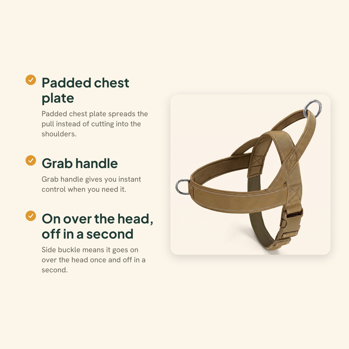No-Pull Padded Vest Harness, key benefits