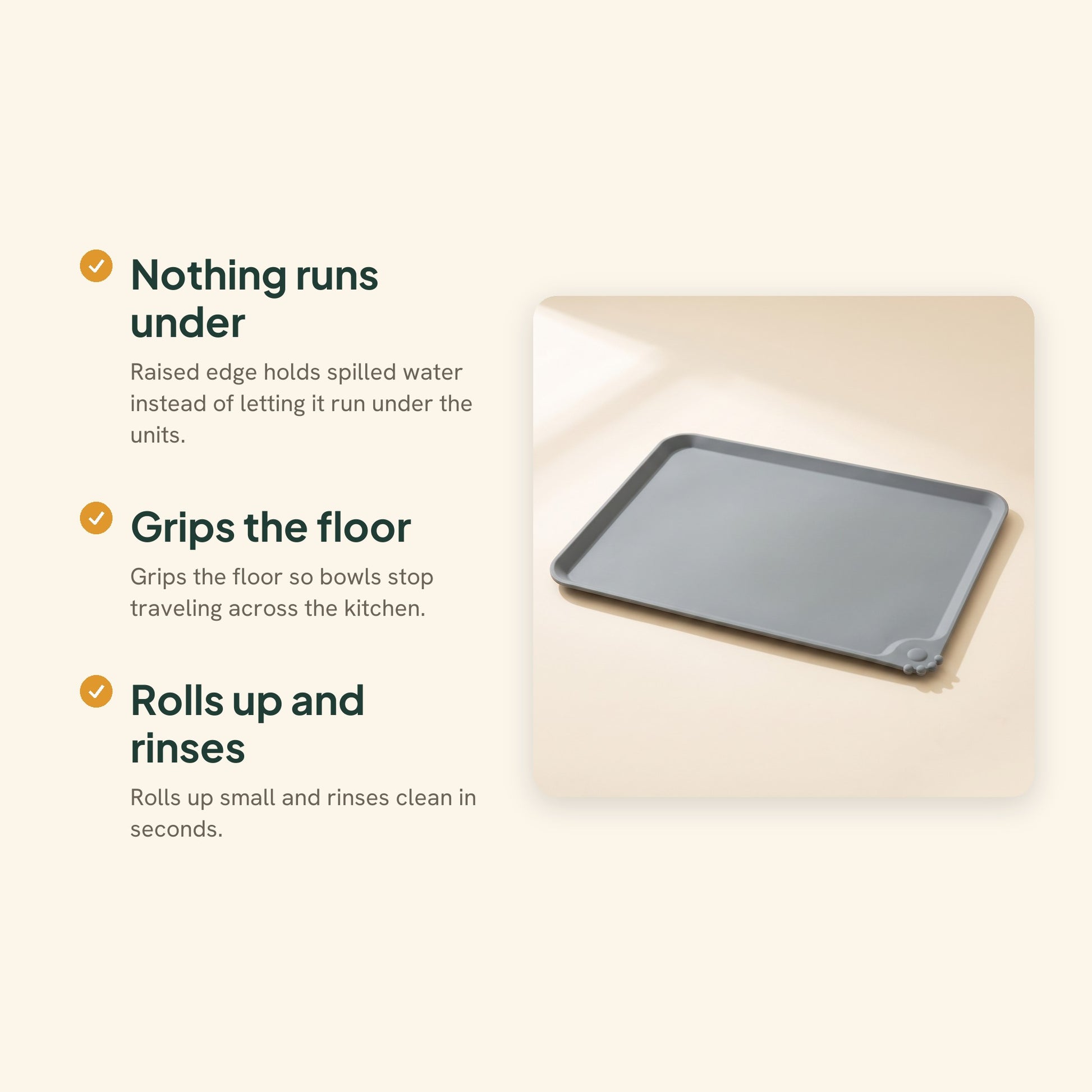 Silicone Feeding Mat with Raised Edge, key benefits