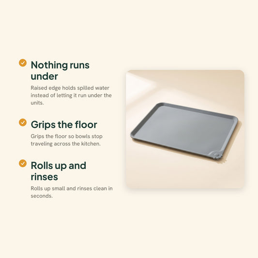 Silicone Feeding Mat with Raised Edge, key benefits