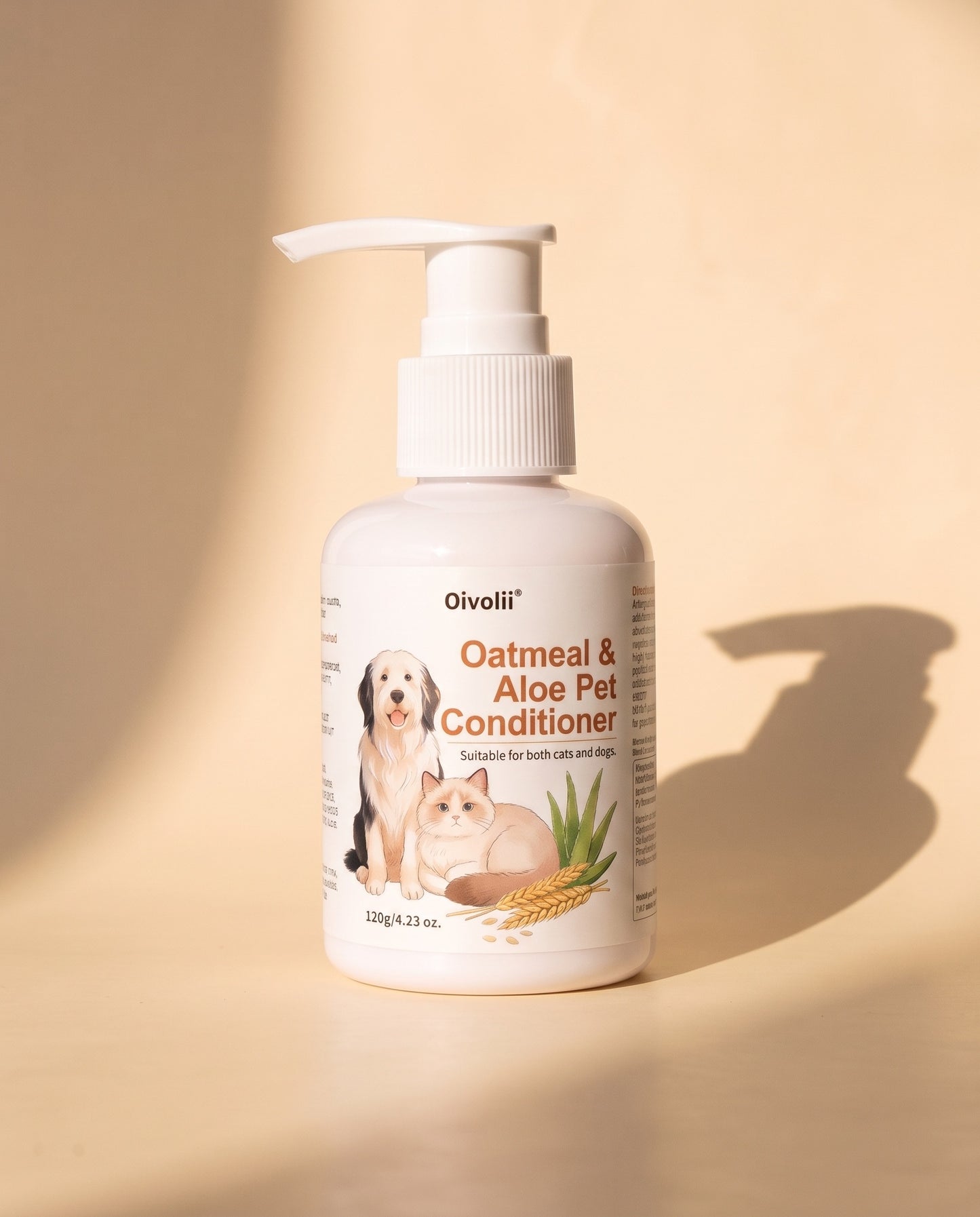 Oatmeal and Aloe Pet Conditioner, styled in a home setting