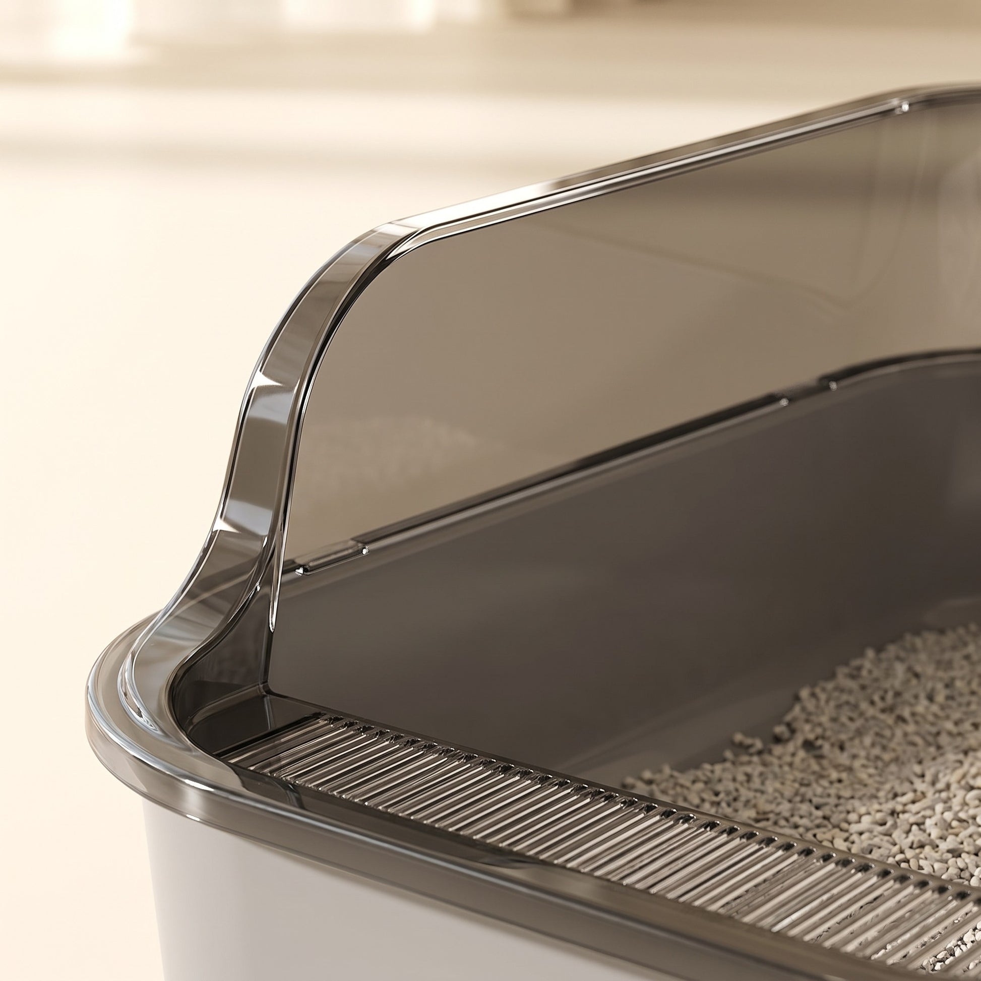 High-Sided Semi-Enclosed Litter Tray, close-up detail