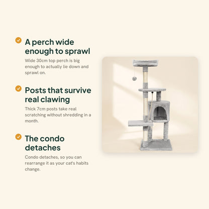 Cat Tree with Condo and Top Perch, key benefits