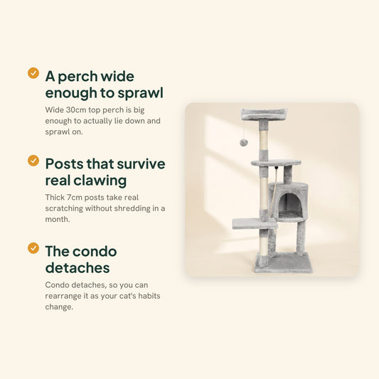 Cat Tree with Condo and Top Perch, key benefits