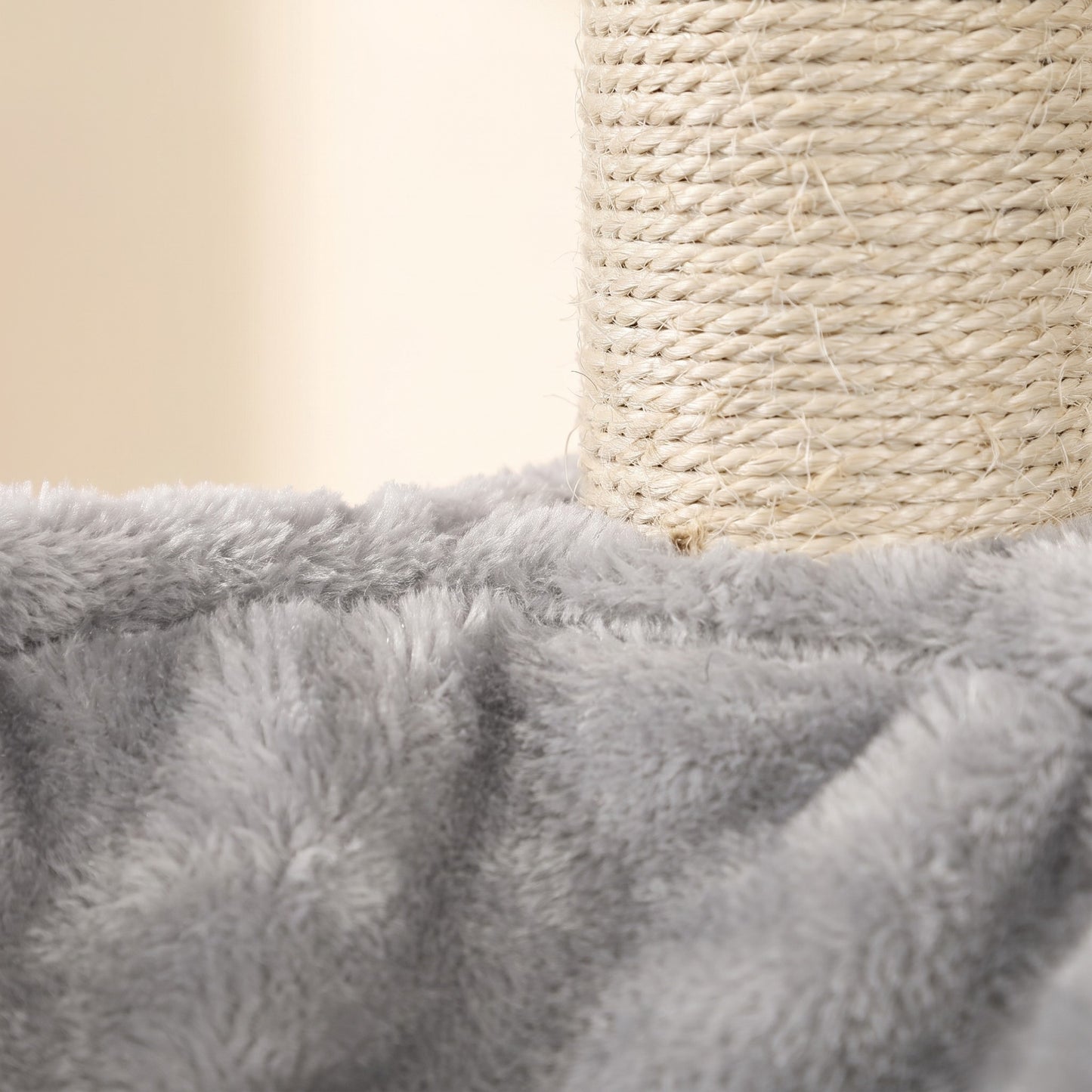 Cat Tree with Condo and Top Perch, close-up detail