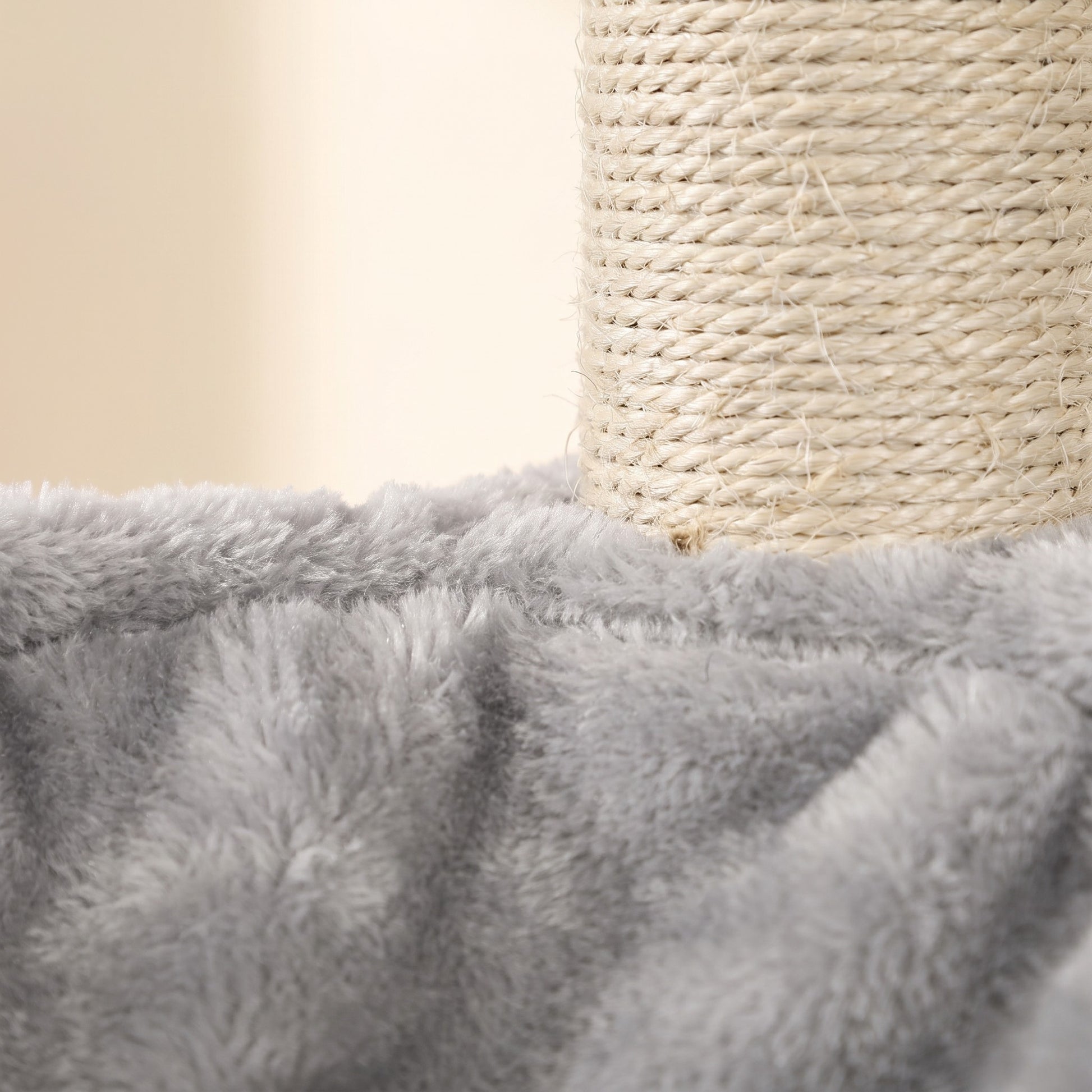 Cat Tree with Condo and Top Perch, close-up detail