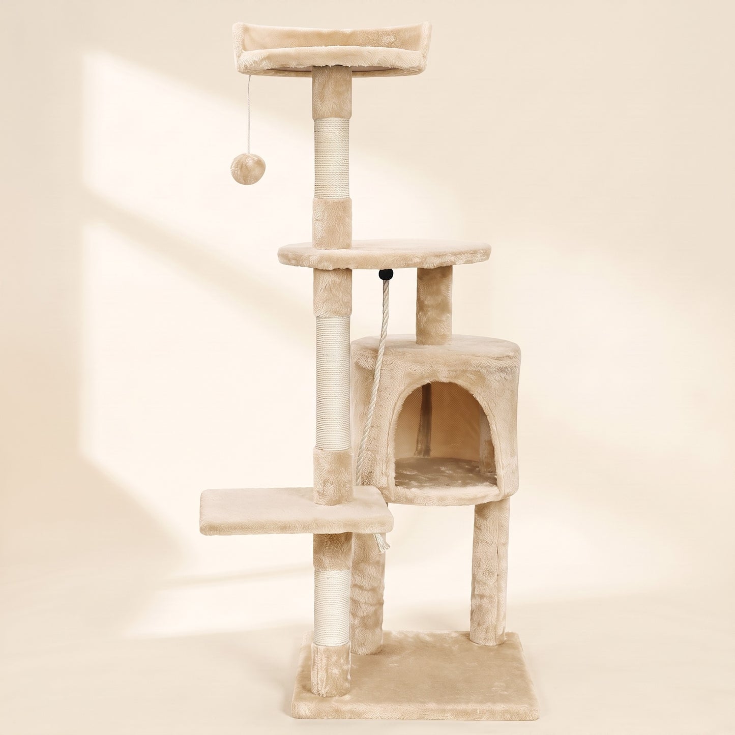 Cat Tree with Condo and Top Perch - tower-beige