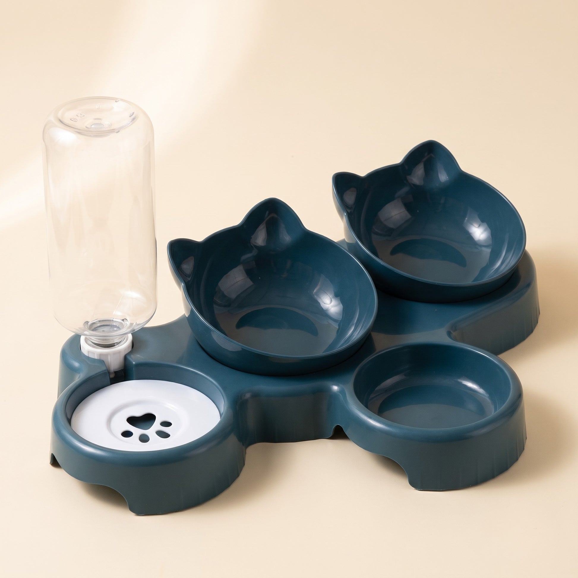 3-in-1 Tilted Bowl Set with Water Bottle