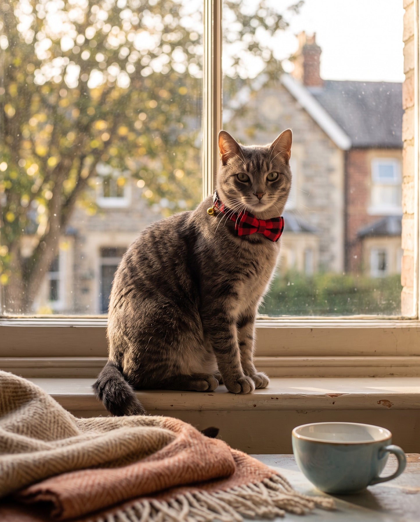 Breakaway Cat Collar with Bow Tie, in use at home