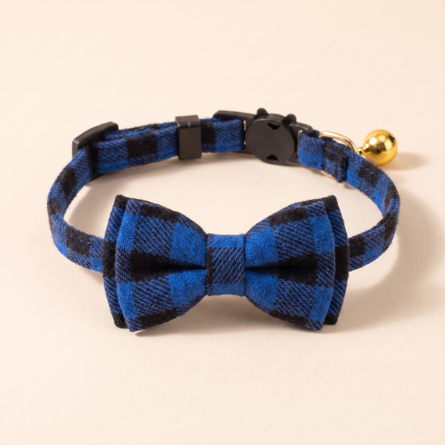 Breakaway Cat Collar with Bow Tie - Royal Blue Buffalo Check