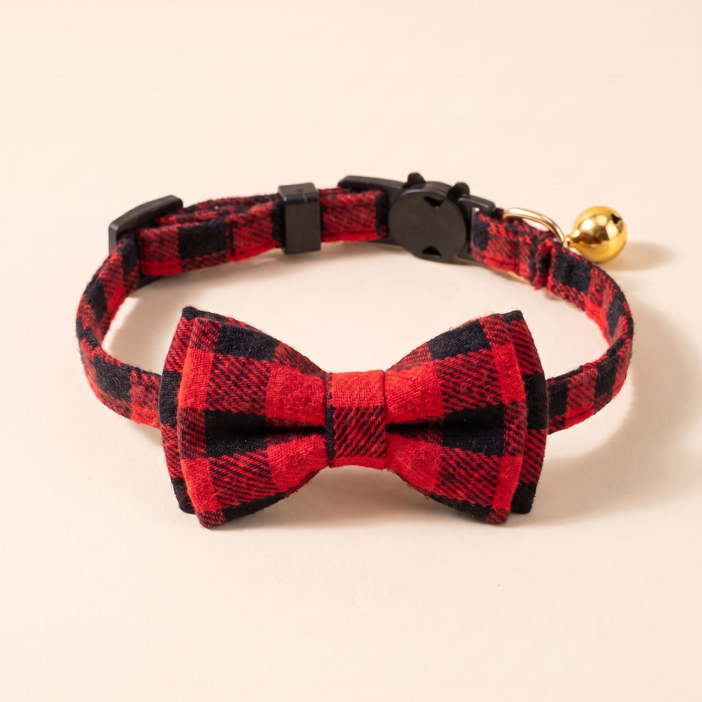 Breakaway Cat Collar with Bow Tie - Classic Red Buffalo Check