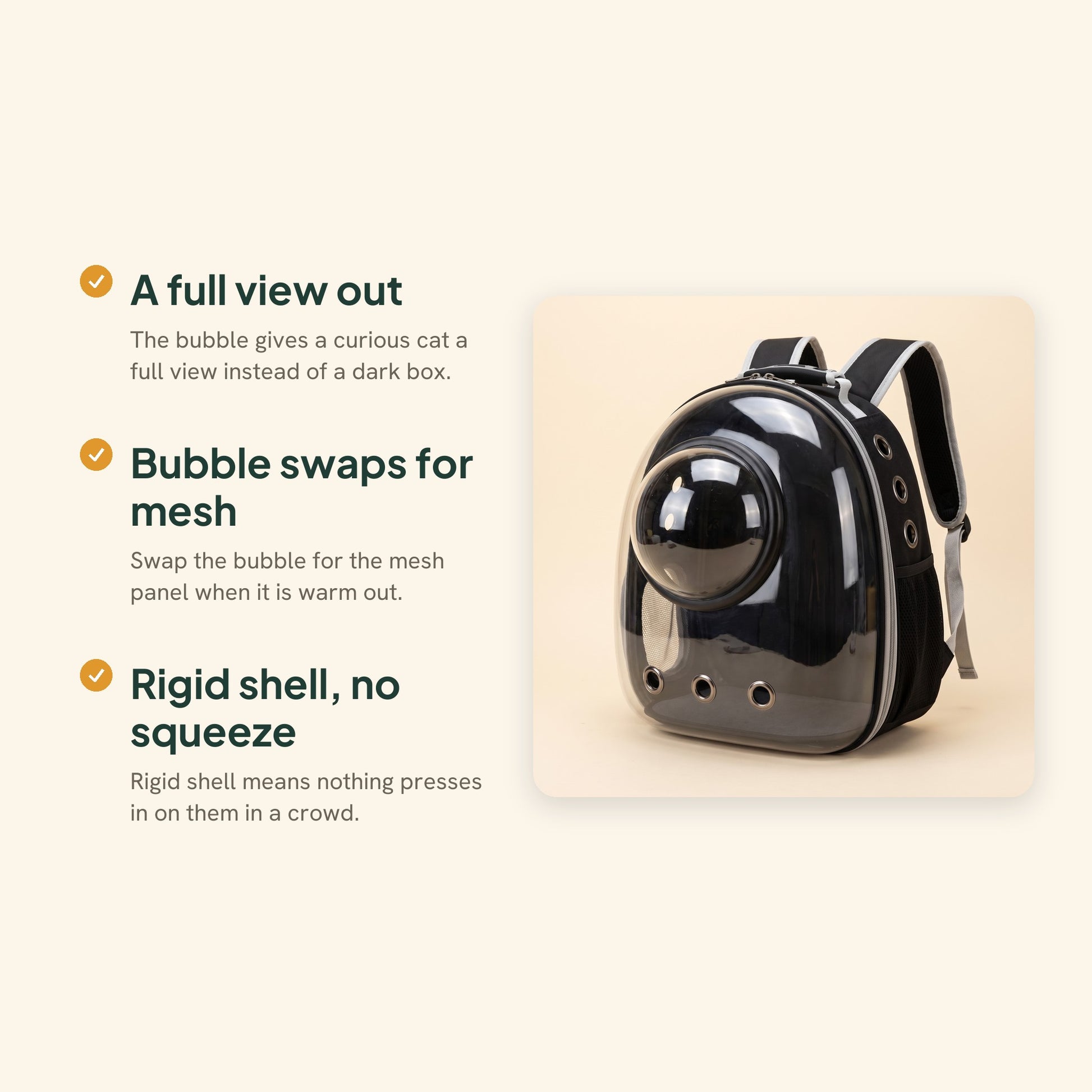 Space Capsule Pet Backpack Carrier, key benefits