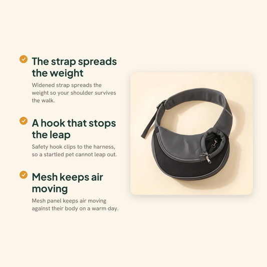 Mesh Sling Carrier with Safety Hook, key benefits