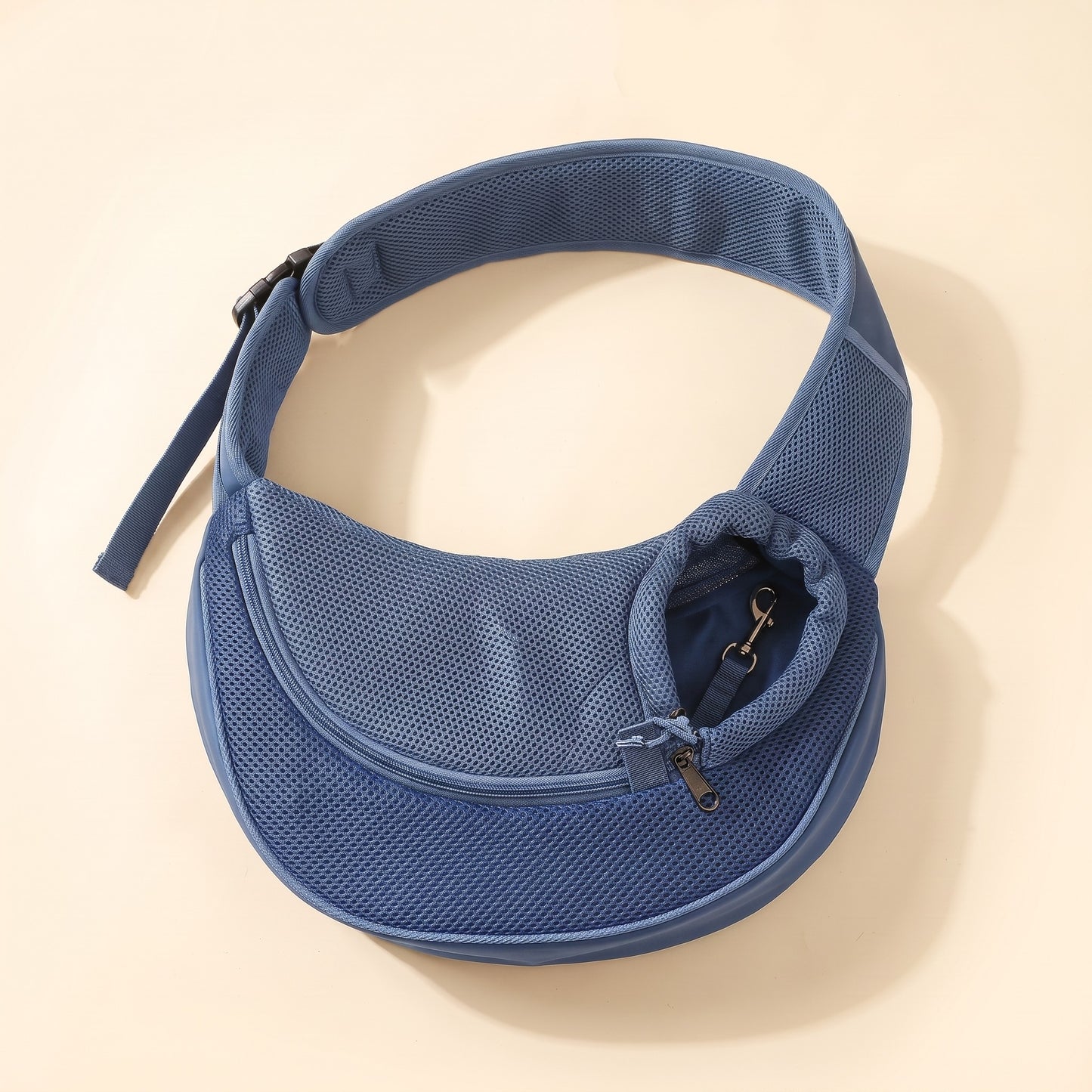 Mesh Sling Carrier with Safety Hook in Blue