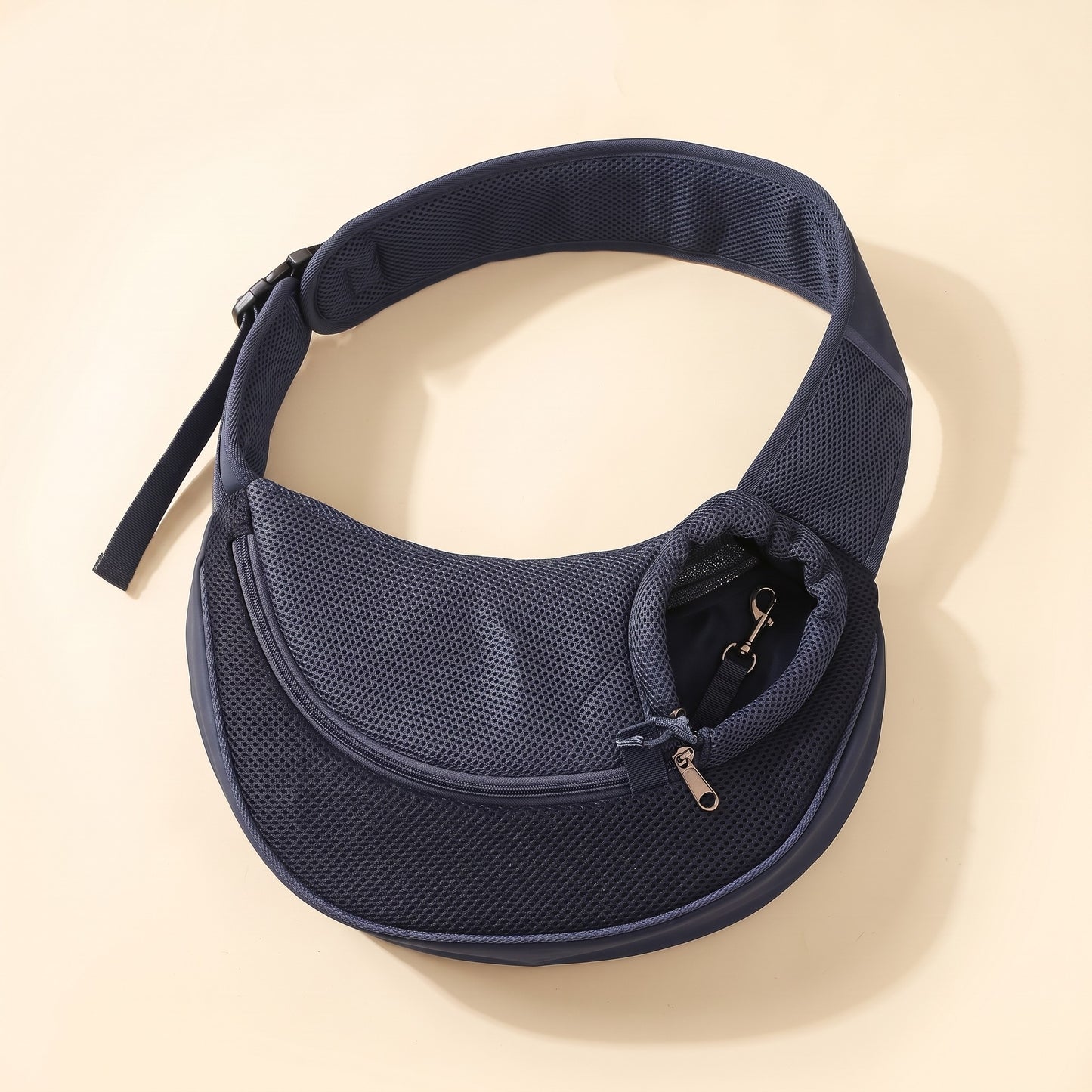 Mesh Sling Carrier with Safety Hook in Dark Blue