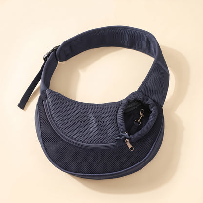 Mesh Sling Carrier with Safety Hook in Dark Blue