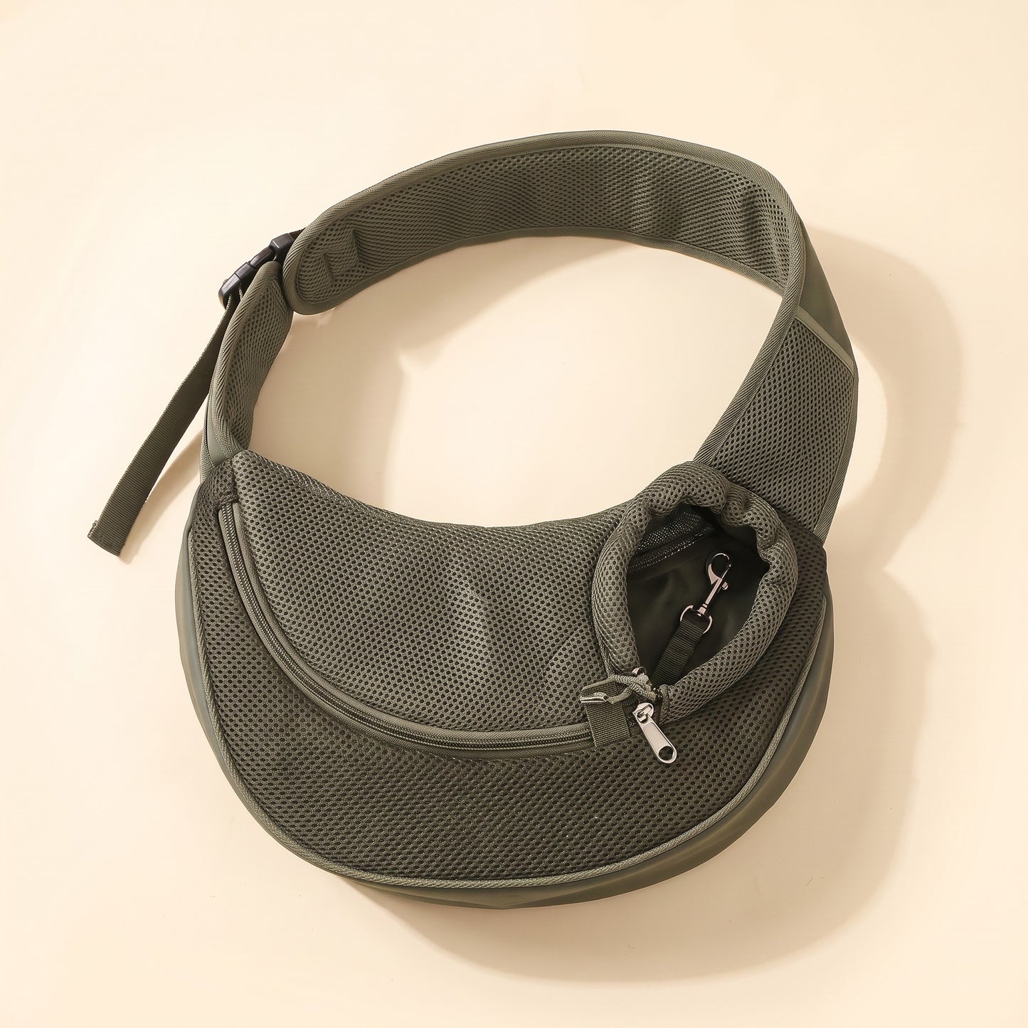 Mesh Sling Carrier with Safety Hook in Green
