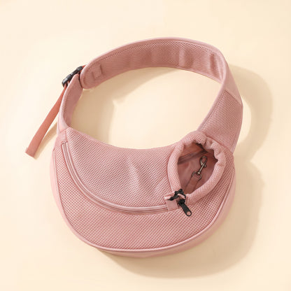 Mesh Sling Carrier with Safety Hook in Pink