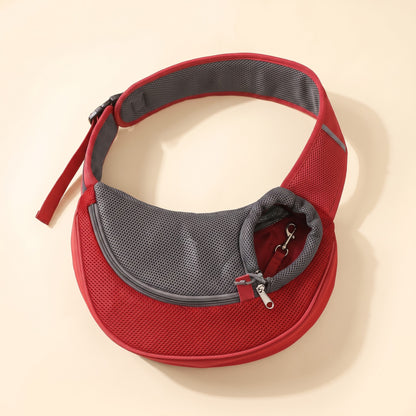 Mesh Sling Carrier with Safety Hook in Red